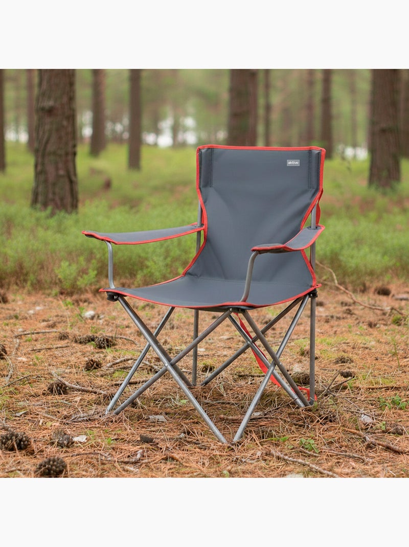 Aktive silla de camping plegable con asa 47x47x82 cm Gris - Kiabi