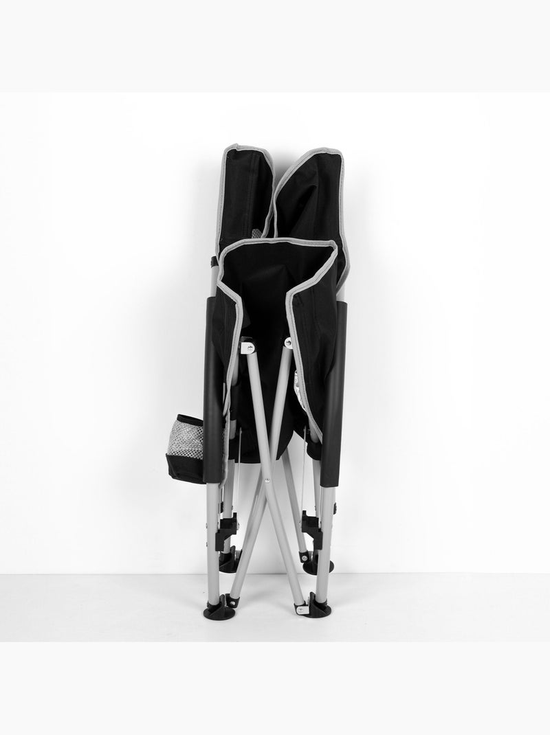 Aktive silla plegable 50x51x67 cm camping baja y transpirable c/posavasos Negro - Kiabi