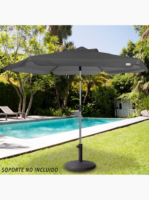Aktive Sombrilla grande jardín antiviento hexagonal inclinable antracita 230 cm UV50 - Kiabi