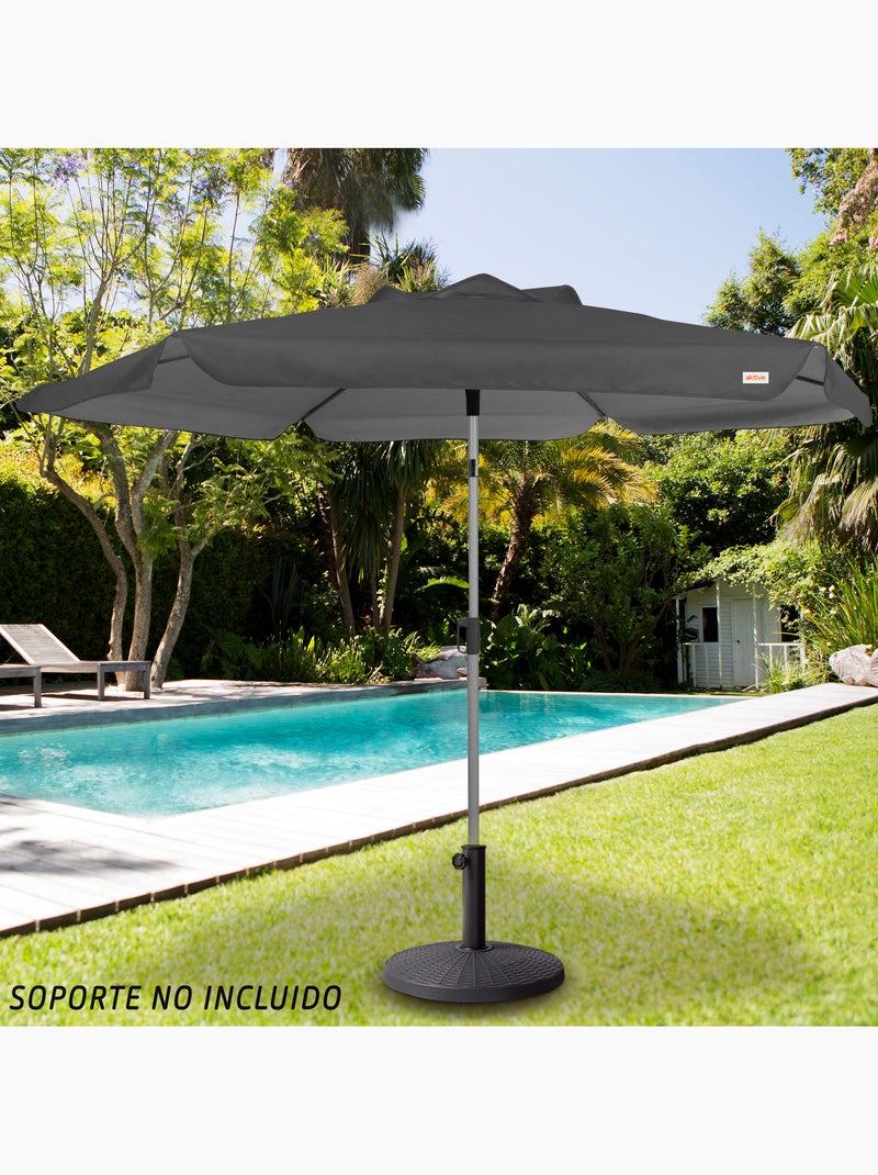 Aktive Sombrilla grande jardín antiviento hexagonal inclinable antracita 230 cm UV50 Gris gris antracita gris - Kiabi