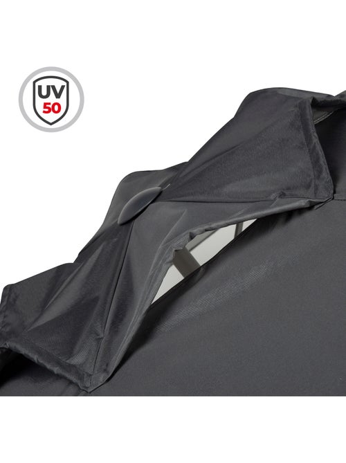 Aktive Sombrilla grande jardín antiviento hexagonal inclinable antracita 230 cm UV50 - Kiabi
