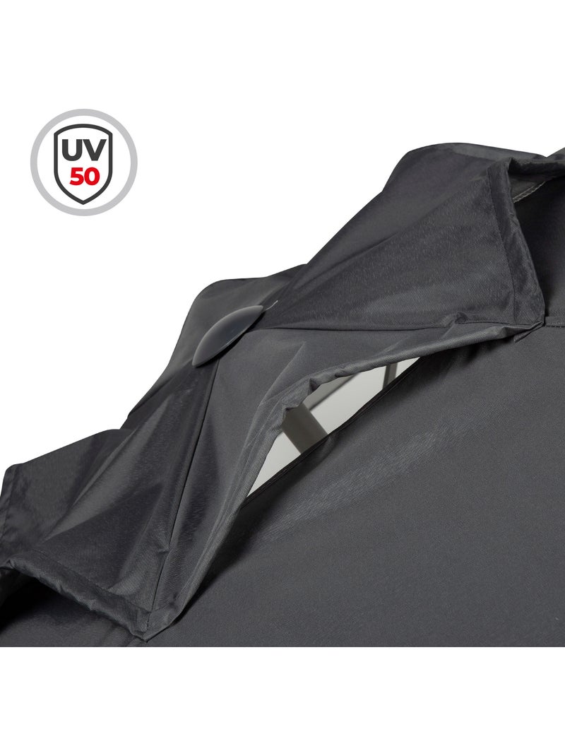 Aktive Sombrilla grande jardín antiviento hexagonal inclinable antracita 230 cm UV50 Gris gris antracita gris - Kiabi