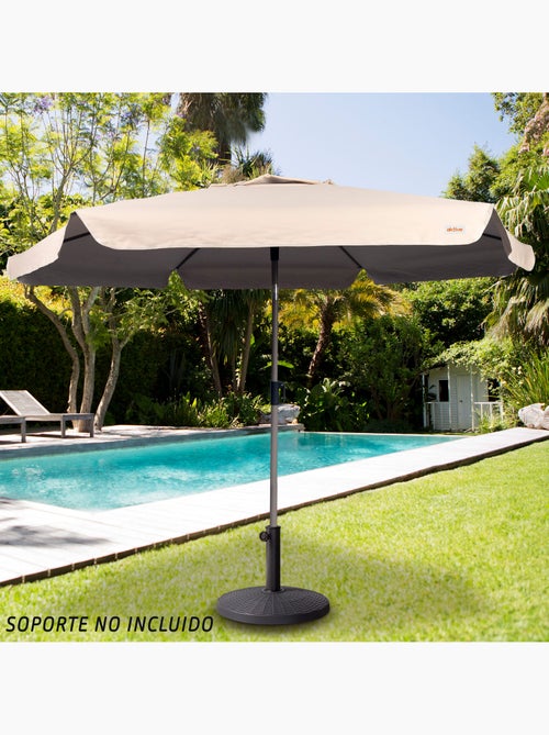 Aktive Sombrilla grande jardín antiviento hexagonal inclinable marfil 230 cm UV50 - Kiabi