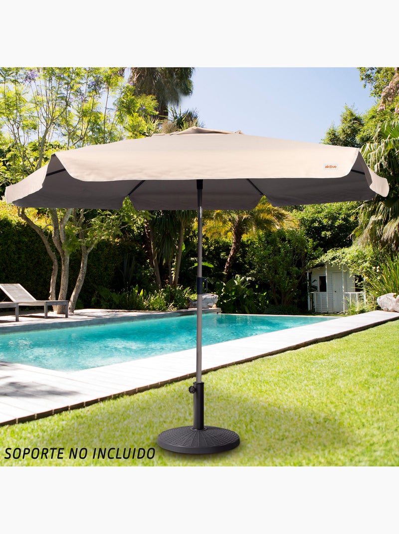 Aktive Sombrilla grande jardín antiviento hexagonal inclinable marfil 230 cm UV50 Crema - Kiabi