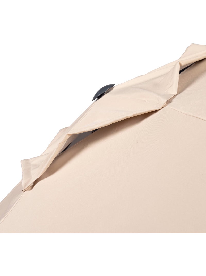 Aktive Sombrilla grande jardín antiviento hexagonal inclinable marfil 230 cm UV50 Crema - Kiabi