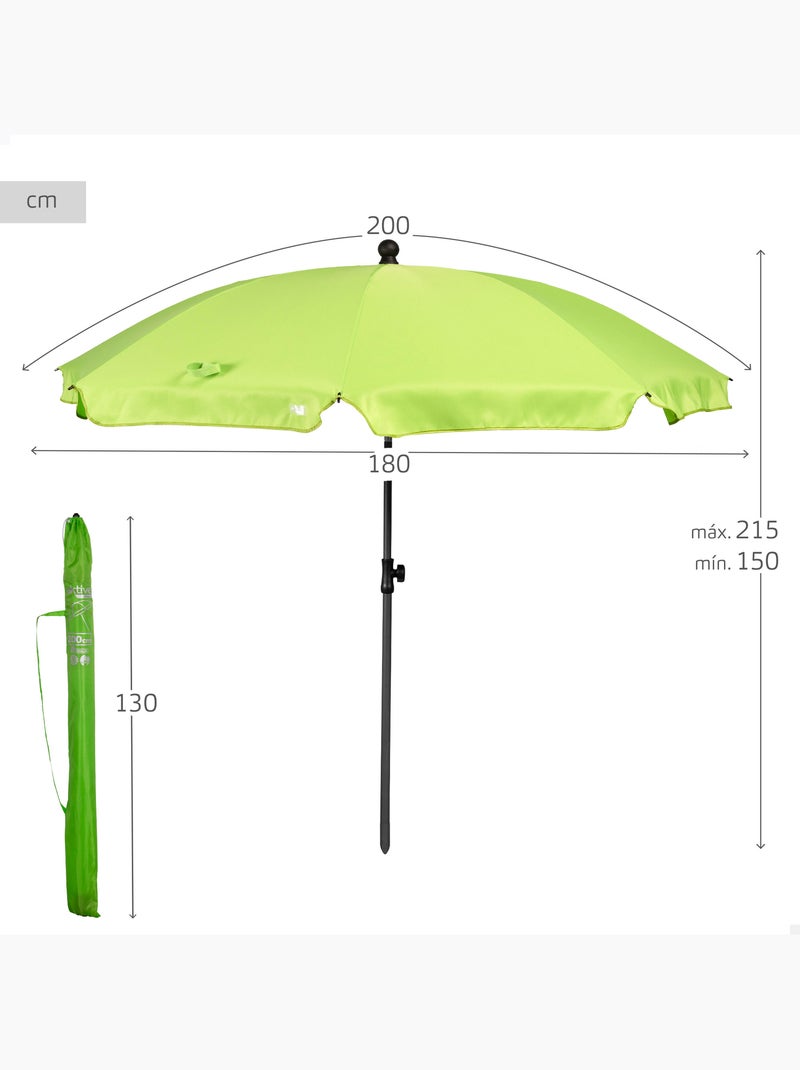 Aktive sombrilla playa 8 varillas 200 cm verde Verde - Kiabi