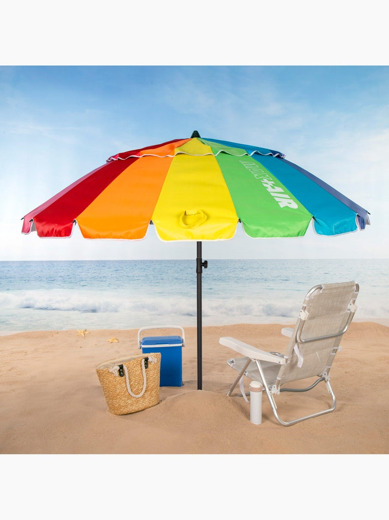 Aktive sombrilla playa antiviento 16 varillas 220 cm multicolor Multicolor - Kiabi
