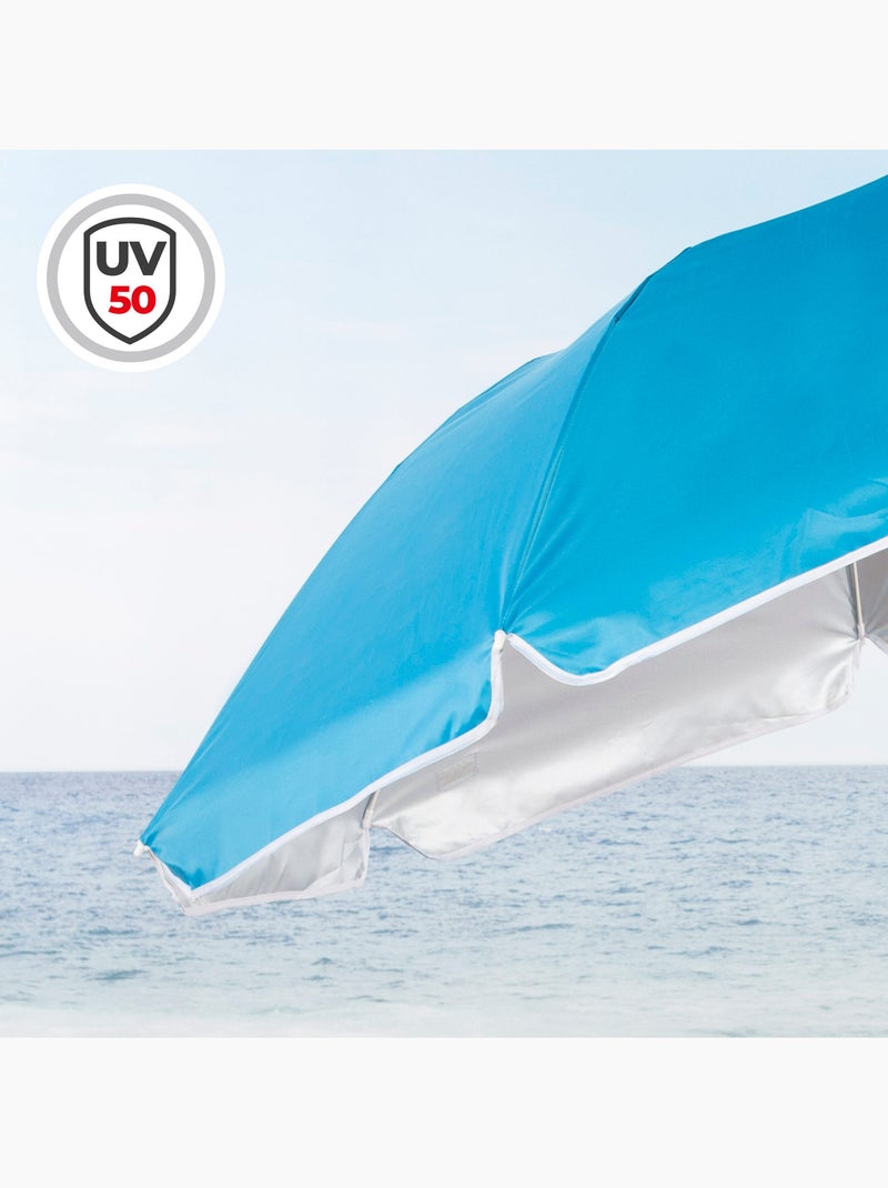 Aktive sombrilla playa plegable compacta 8 varillas 180 cm azul Azul - Kiabi