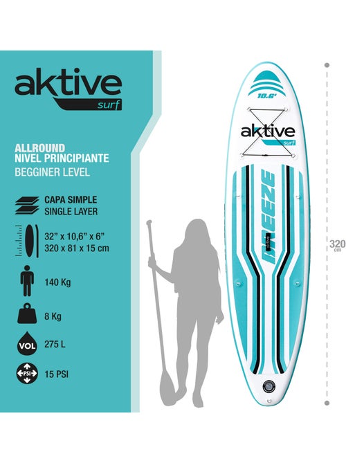 Aktive tabla paddle surf hinchable iniciación 10.6'' - Kiabi