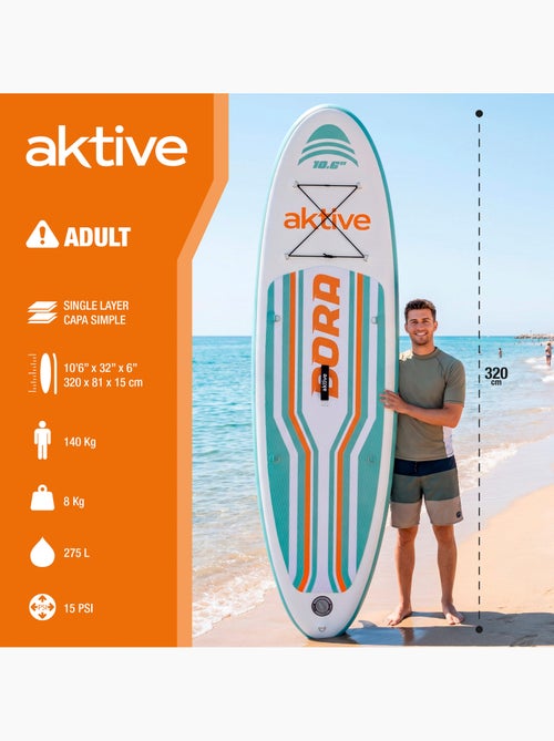 Aktive tabla paddle surf hinchable iniciación 10.6'' - Kiabi