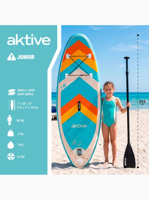 Aktive tabla paddle surf hinchable iniciación con mochila, hinchador y remo - Kiabi