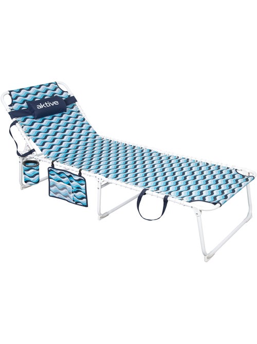 Aktive tumbona playa multiposición 200x70x88 cm azul - Kiabi