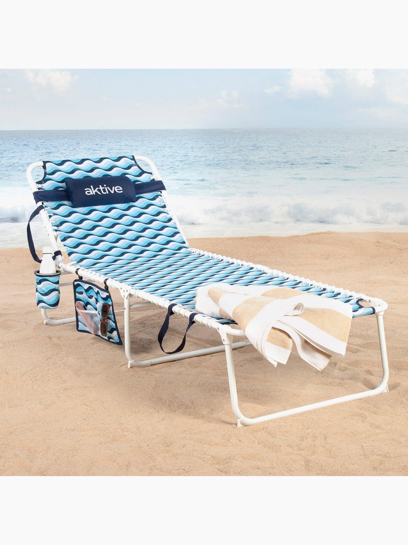 Aktive tumbona playa multiposición 200x70x88 cm azul Azul - Kiabi