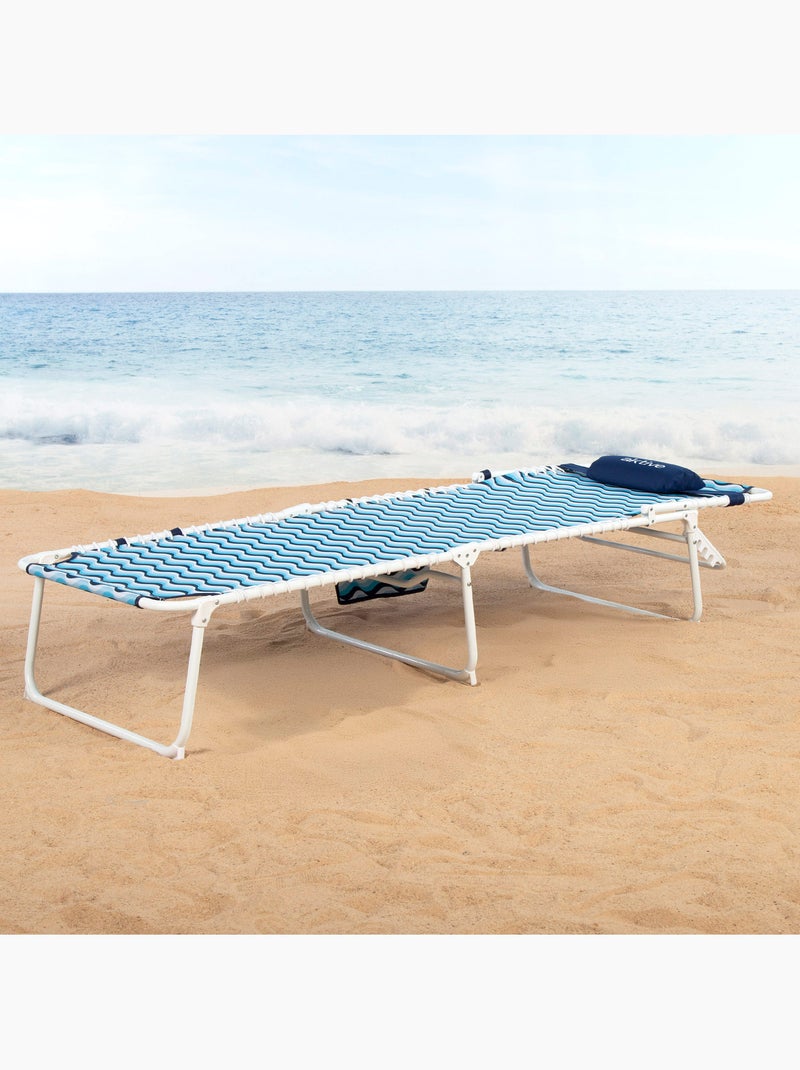 Aktive tumbona playa multiposición 200x70x88 cm azul Azul - Kiabi