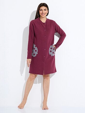 Albornoz corto abotonado en malla Milano - Afibel