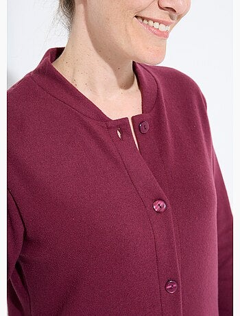 Albornoz corto abotonado en malla Milano - Afibel