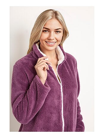 Albornoz corto con cremallera y cuello de felpa - Afibel