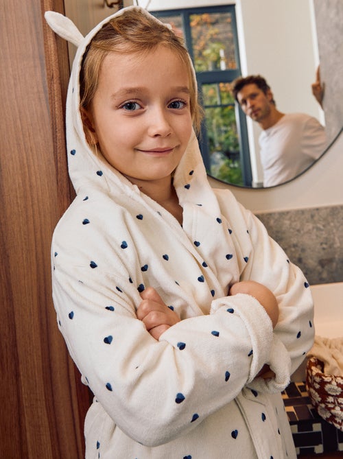 Albornoz de baño de rizo de algodón - Kiabi