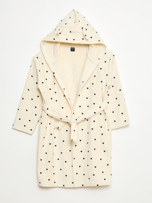 Albornoz de baño de rizo de algodón - Kiabi