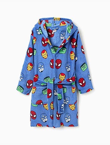 Albornoz de polar coral con motivo avengers