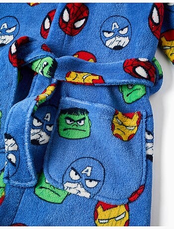 Albornoz de polar coral con motivo avengers