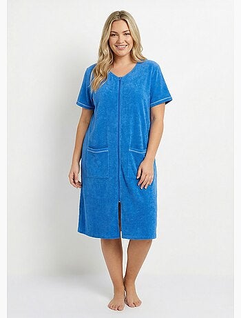 Albornoz de rizo de algodón liso con cremallera - Afibel