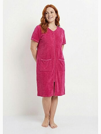 Albornoz de rizo de algodón liso con cremallera - Afibel