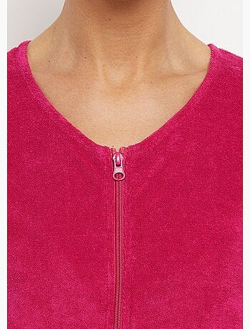 Albornoz de rizo de algodón liso con cremallera - Afibel