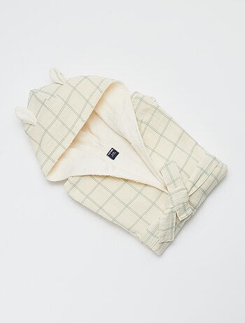 Albornoz de rizo y gasa de algodón - Kiabi Home