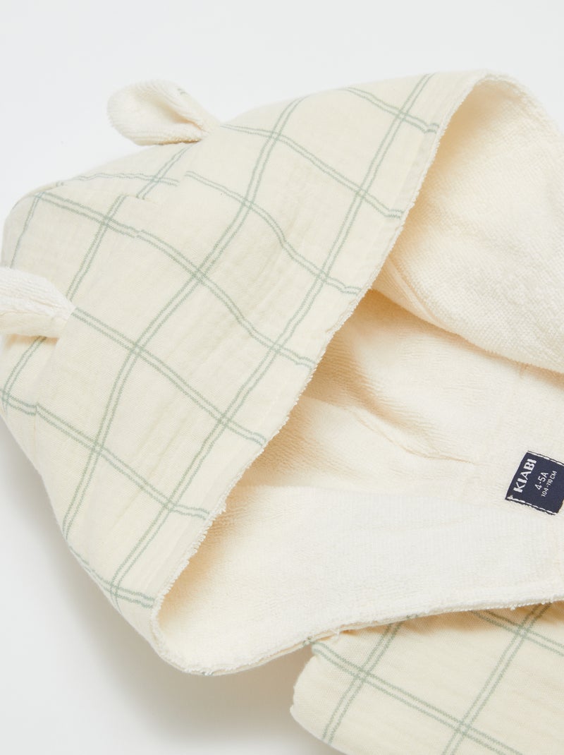 Albornoz de rizo y gasa de algodón - Kiabi Home BEIGE - Kiabi