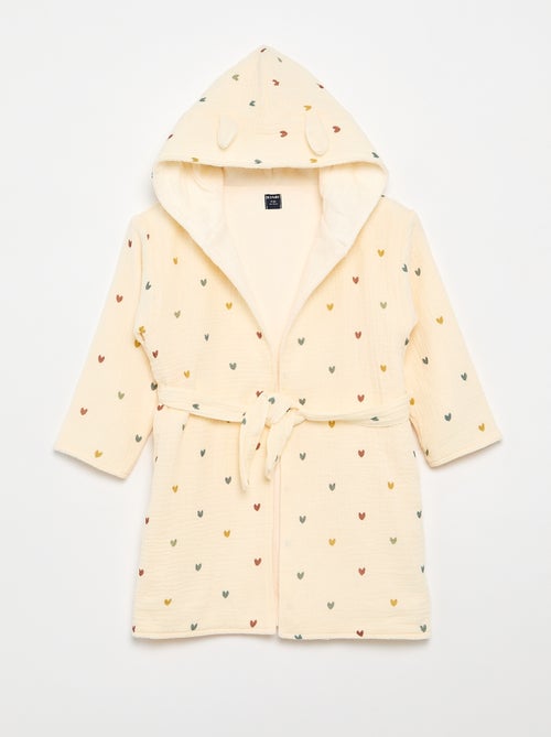 Albornoz de rizo y gasa de algodón - Kiabi Home - Kiabi