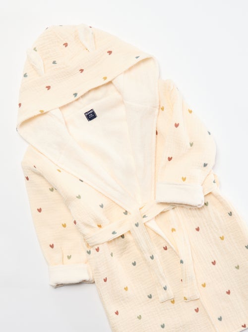 Albornoz de rizo y gasa de algodón - Kiabi Home - Kiabi