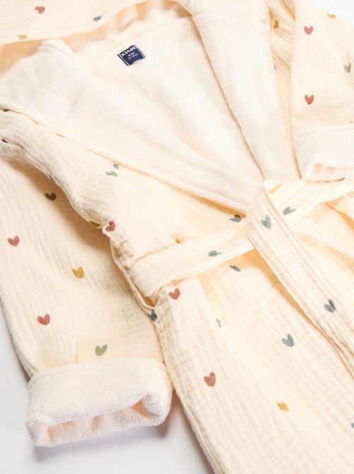 Albornoz de rizo y gasa de algodón - Kiabi Home - Kiabi