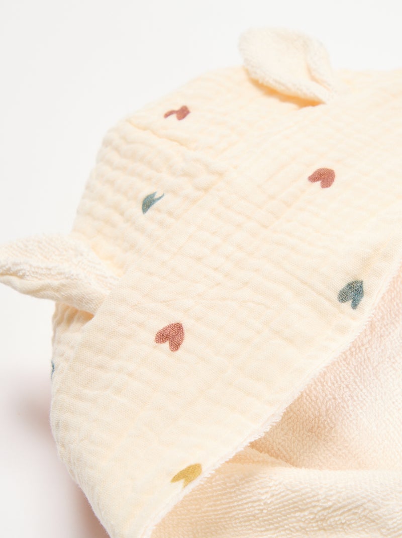 Albornoz de rizo y gasa de algodón - Kiabi Home Beige - Kiabi