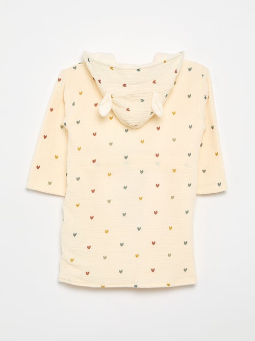 Albornoz de rizo y gasa de algodón - Kiabi Home - Kiabi