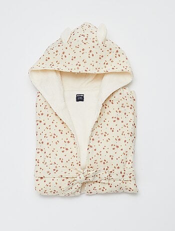 Albornoz de rizo y gasa de algodón - Kiabi Home