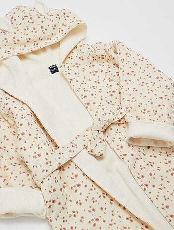 Albornoz de rizo y gasa de algodón - Kiabi Home