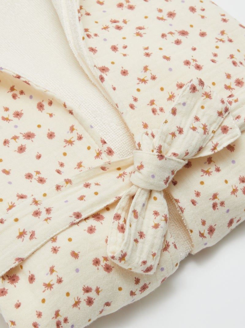 Albornoz de rizo y gasa de algodón - Kiabi Home BLANCO - Kiabi