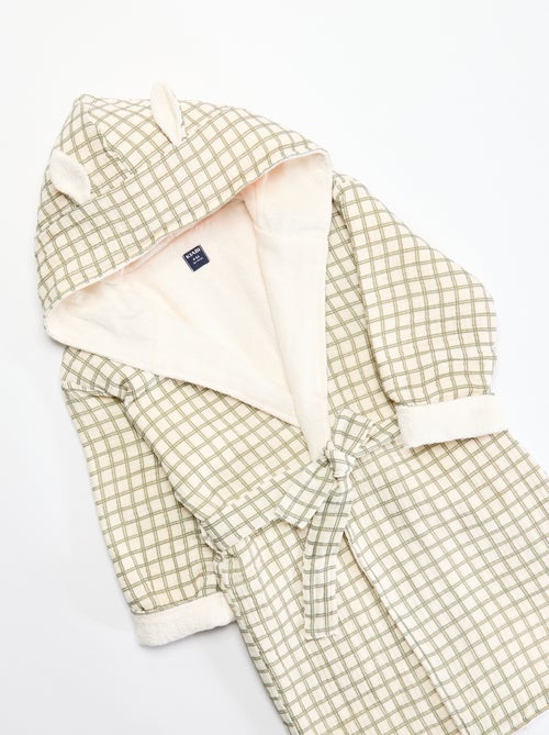 Albornoz de rizo y gasa de algodón - Kiabi Home - Kiabi