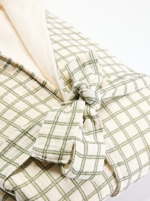 Albornoz de rizo y gasa de algodón - Kiabi Home - Kiabi