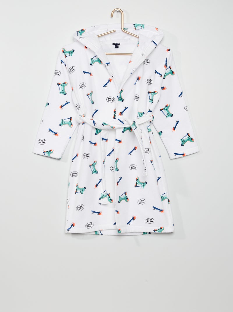 Albornoz estampado 'cocodrilos' BLANCO - Kiabi