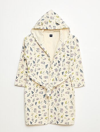 Albornoz estampado de felpa de algodón
