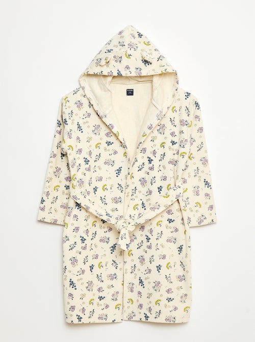 Albornoz estampado de felpa en algodón - Kiabi