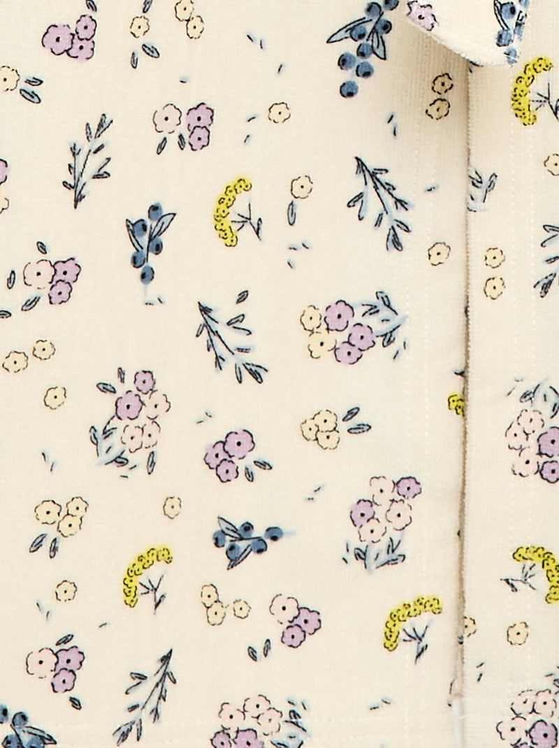 Albornoz estampado de felpa en algodón Beige - Kiabi