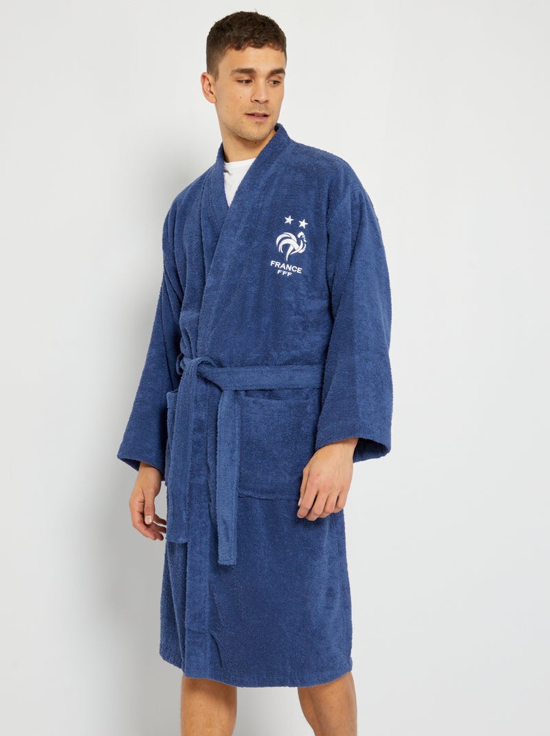 Albornoz 'FFF' de punto de rizo azul - Kiabi