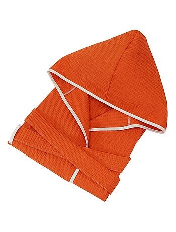 Albornoz infantil con capucha de algodón de tejido de panal de abeja JADOO