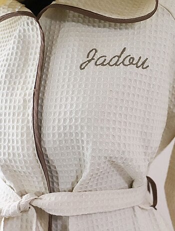 Albornoz infantil unisex de algodón con tejido de panal JADOU