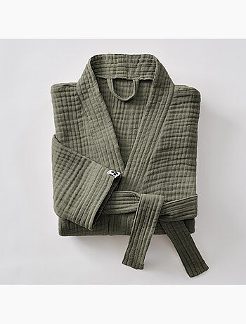 Albornoz kimono unisex de cuádruple gasa de algodón 220 g/m²