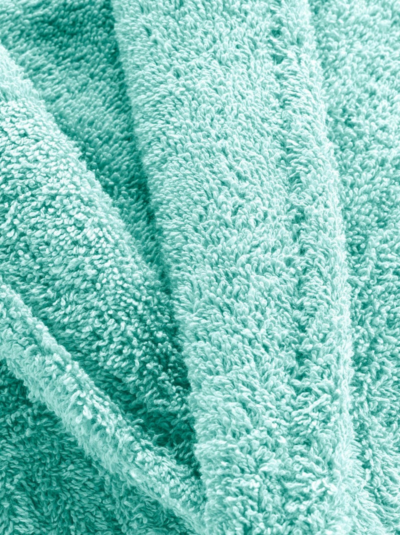 Albornoz liso con cuello chal Azul celadón - Kiabi