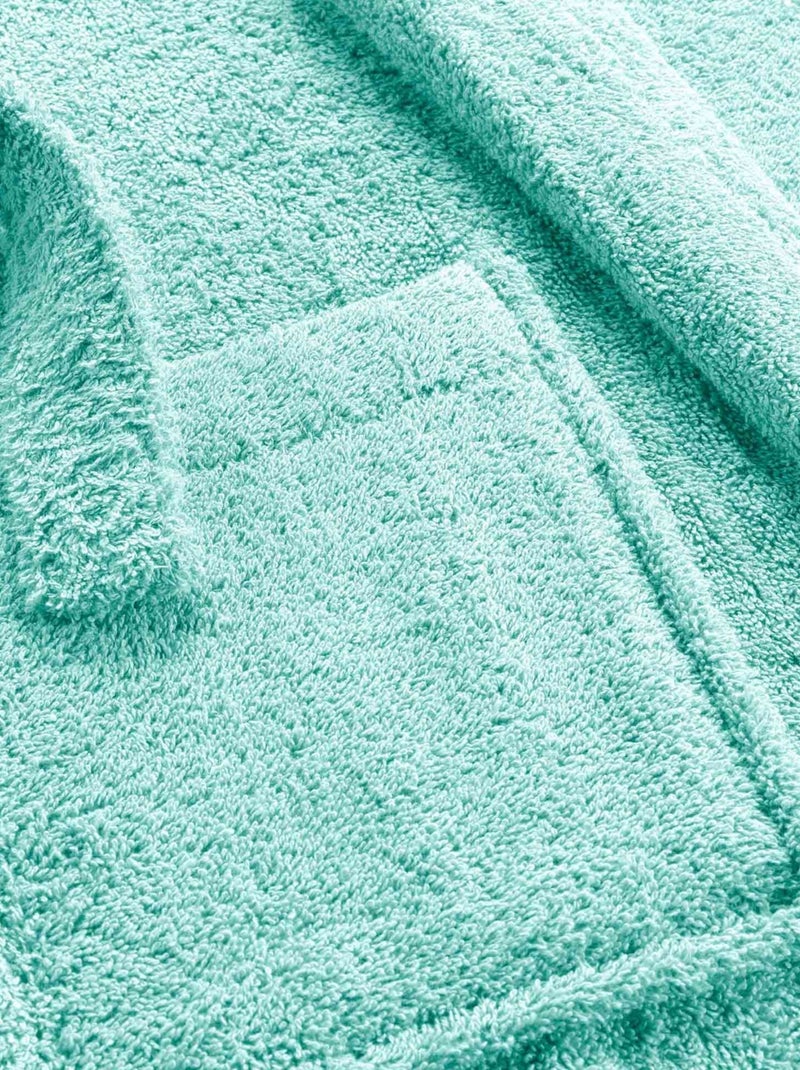 Albornoz liso con cuello chal Azul celadón - Kiabi